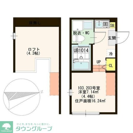 ハーモニーテラス宝町の物件間取画像